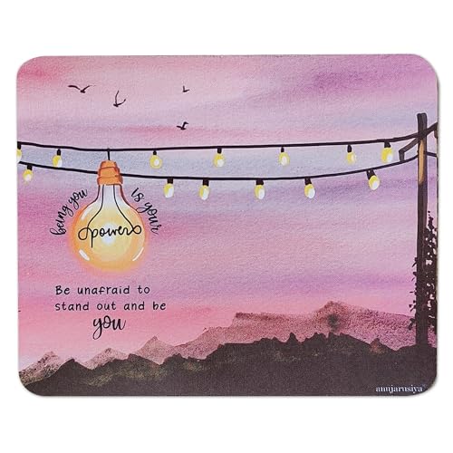 anujarusiya | Affirmation Mousepad | 3mm | Non Slip | Perfect for Gifting | Being You is Your Power - Image 2