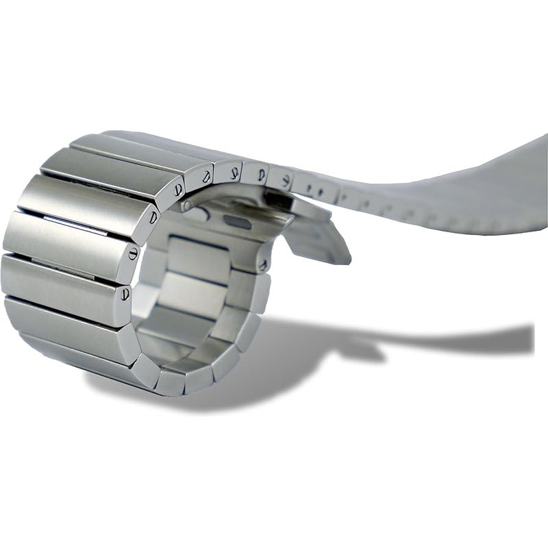 42/44mm Revo Polished Premium Watch Band Made for The Apple Watch, Using Surgical Grade 316L Solid Stainless Steel, with a 316L Solid Stainless Steel Butterfly deployant Buckle - Image 3