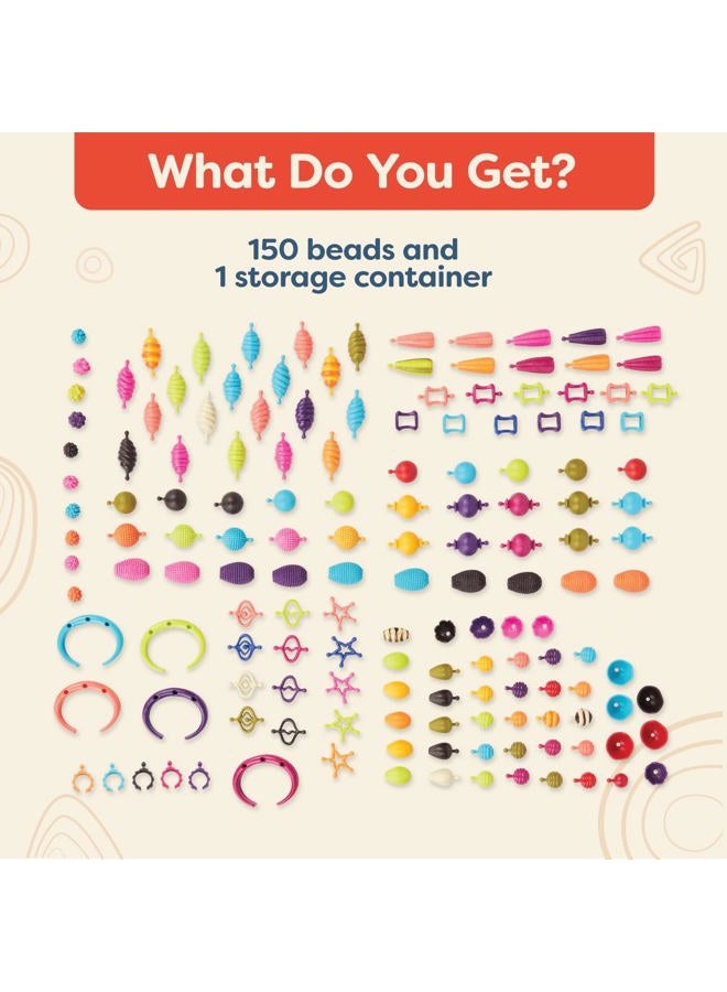 B. Toys – Pop Arty! 150 Pieces – Jewlery Making Kit – Creative Pop Snap Bead Set for Kids – DIY Craft Jewelry Making Kit – Necklaces, Rings, Bracelets – 4+ Years - Image 5