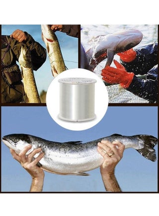 String Fishing Line Cord Clear Fluorocarbon Strong Monofilament Wire Flexible Wear-Resistant Super Pulling Force Cut For Hanging Decorations Beading Crafts Kite -500M - view 4