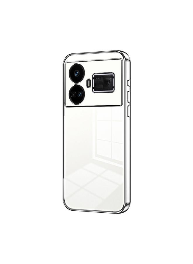 S-TOP Case For Realme GT5 Transparent Plating Fine Hole Phone Case - Image 1