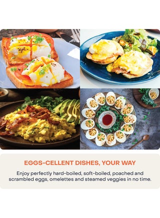 Rapid Egg Cooker: 7 Egg Capacity Electric Egg Cooker for Boiled Eggs, Poached Eggs, Scrambled Eggs, or Omelettes with Auto Shut Off Feature 360 W NC-EC360/ ZDQ-705 Silver - view 4