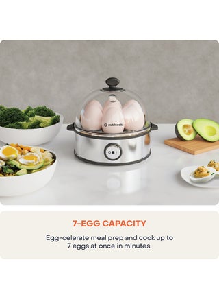 Rapid Egg Cooker: 7 Egg Capacity Electric Egg Cooker for Boiled Eggs, Poached Eggs, Scrambled Eggs, or Omelettes with Auto Shut Off Feature 360 W NC-EC360/ ZDQ-705 Silver - view 3