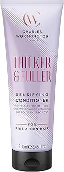 Charles Worthington Thicker and Fuller Densifying Conditioner Hair Thickening Conditioner for Fine Hair Hair Thickening Products for Women and Men Salon Hair Repair 250 ml - Image 1