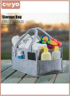 COYO Baby Changing Diaper Organizer Basket Nursery Diapers Table Caddy Bag -Grey  - Image 2