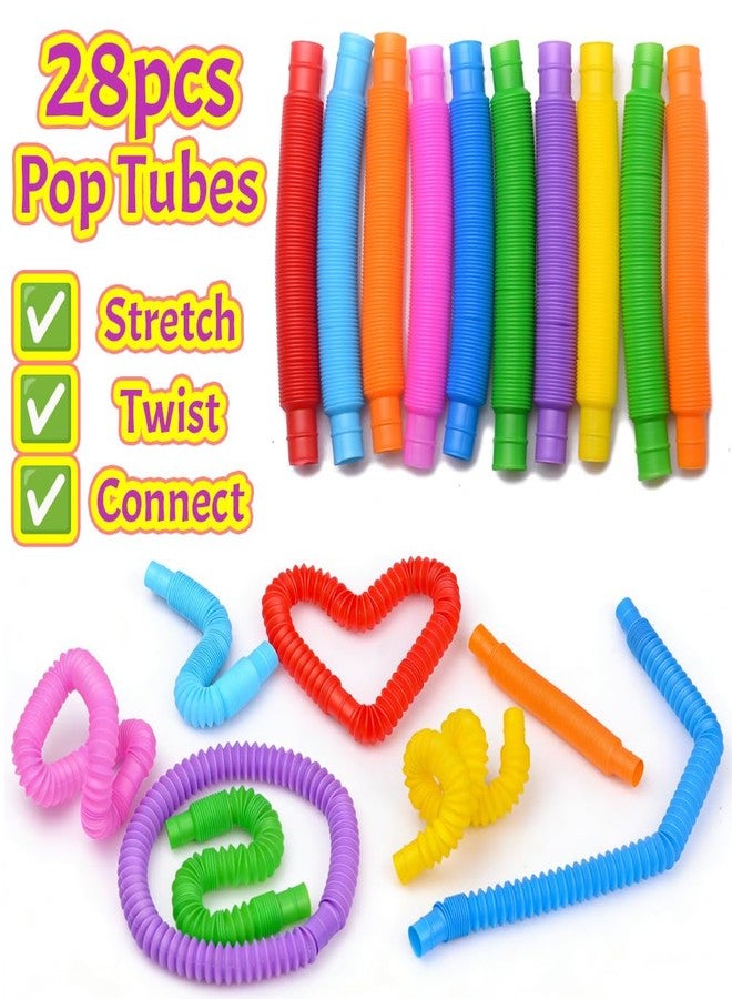 VKTEN 56PCS Party Favors for Kids, 28 Pop Tubes and 28 Sticky Hand Toys, Birthday Party Favors, Goodie Bag Stuffers, Classroom Prizes, Treasure Box Toys, Carnival Rewards for Boys and Girls - Image 3