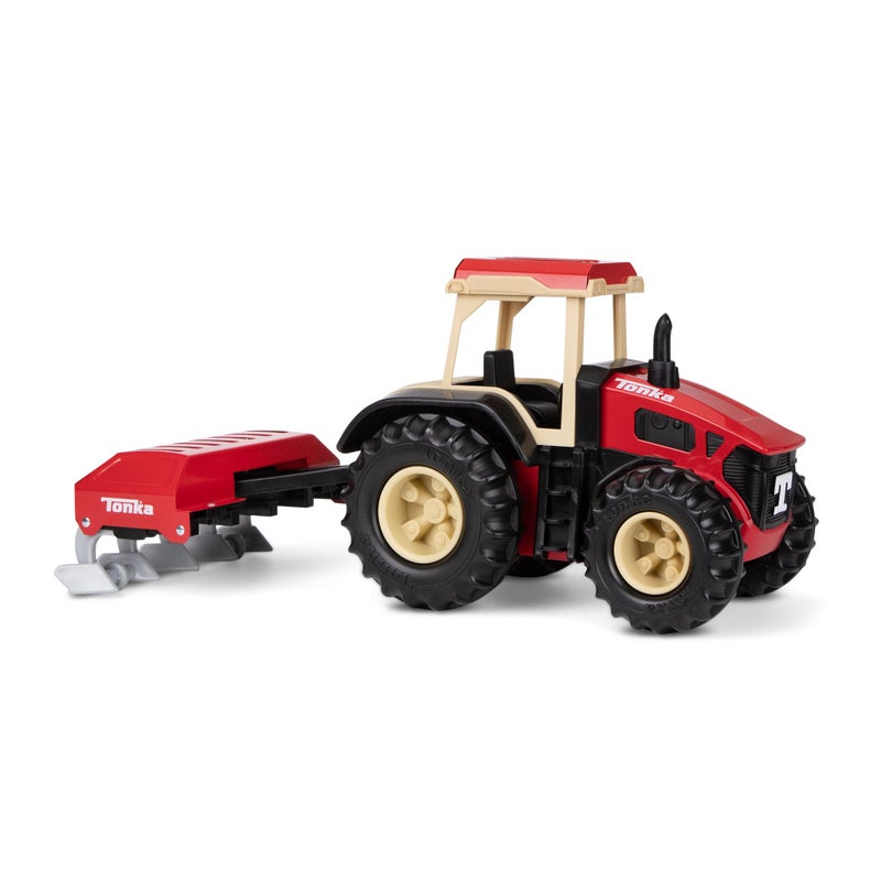 Tonka Steel Classics Farm Tractor  Plow Made with Steel  Sturdy Plastic Red Toy Truck Boys and Girls Toddlers Ages 3 Farm Truck Toddlers Birthday Gift Christmas Holiday - Image 3
