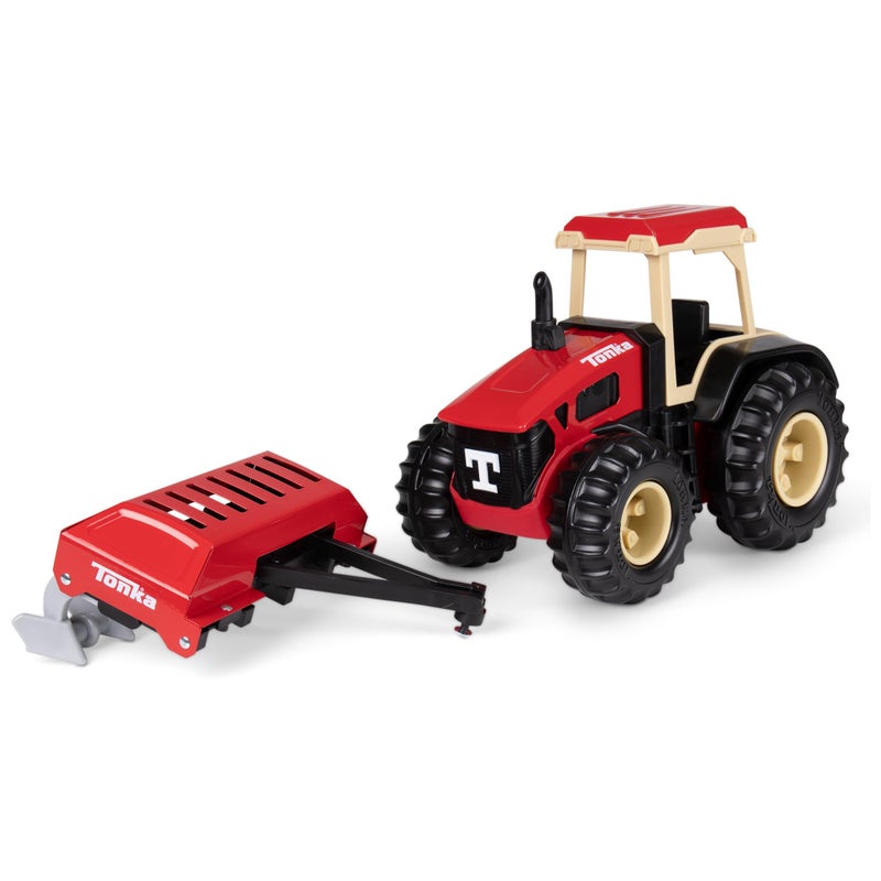 Tonka Steel Classics Farm Tractor  Plow Made with Steel  Sturdy Plastic Red Toy Truck Boys and Girls Toddlers Ages 3 Farm Truck Toddlers Birthday Gift Christmas Holiday - Image 2
