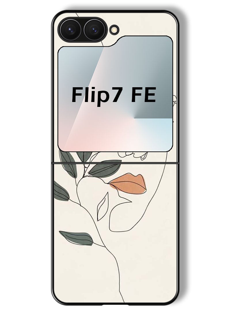 Theodor Case Compatible with Samsung Galaxy Z Flip 7 FE 6.7 Inch Protection Shockproof Bumper Cover Girl Art - Image 1