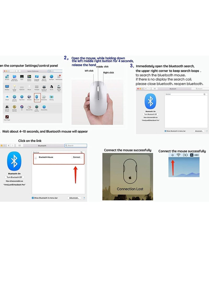 Generic - Wireless, Bluetooth Silent Mouse Rechargeable - 3 Adjustable DPI  - Portable Small Size - Wireless Range 10M - Image 1