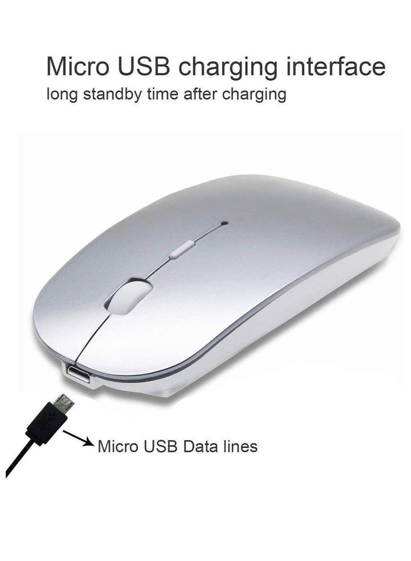 ماوس لاسلكي، بلوتوث صامت قابل لإعادة الشحن - 3 مستويات DPI قابلة للتعديل - حجم صغير محمول - Image 3