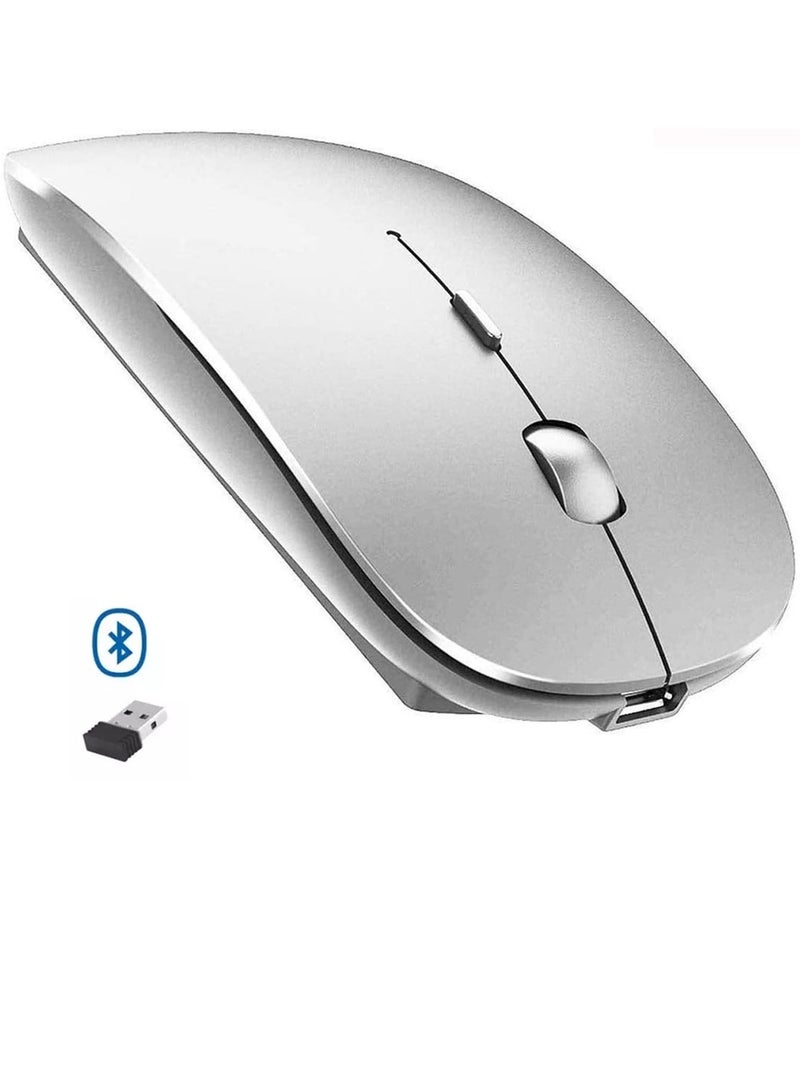 ماوس لاسلكي، بلوتوث صامت قابل لإعادة الشحن - 3 مستويات DPI قابلة للتعديل - حجم صغير محمول - Image 1