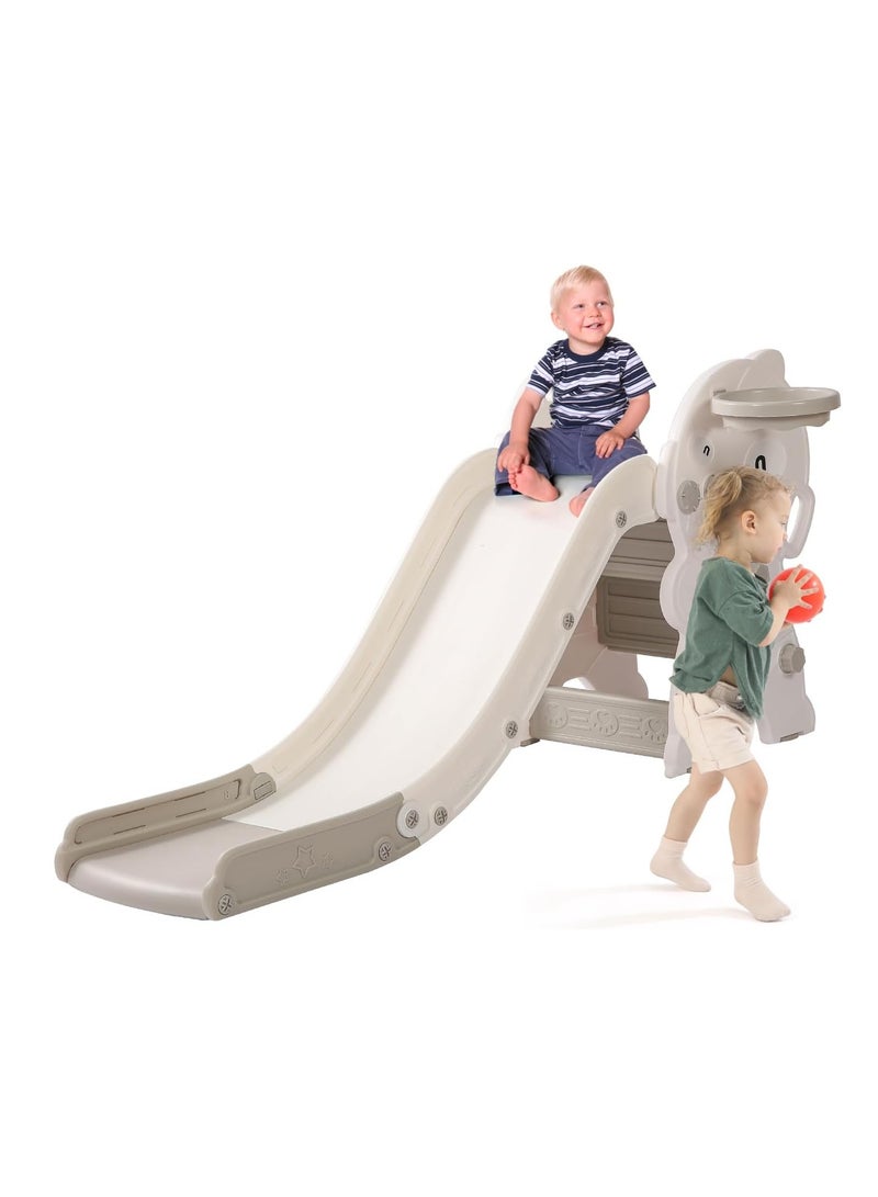 3 in 1 Toddler Slide, Large Game Combination Suitable for Home Play, with sKids Slide, Climber Slide Playset and Basketball Hoop and Ball, Suitable for boys and girls aged 3-7  - Image 2