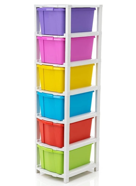 Rasvesh Plastic Modular Drawer Storage Chest Of Drawers Organizer Storage Box Large Stomo Racks For Multipurpose Antislip Shoes Organizers Multi Color 6 Layer