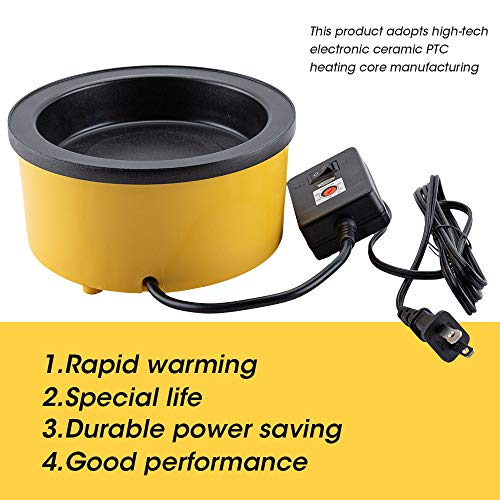 LEEONS Glue Pot, Hot Glue Pot, Hot Glue Melting Pot,250W Professional Craft Fusion Keratin Glue Pot for Hair Extensions(5.31 inch Diameter, 1 inch Depth) - Image 2