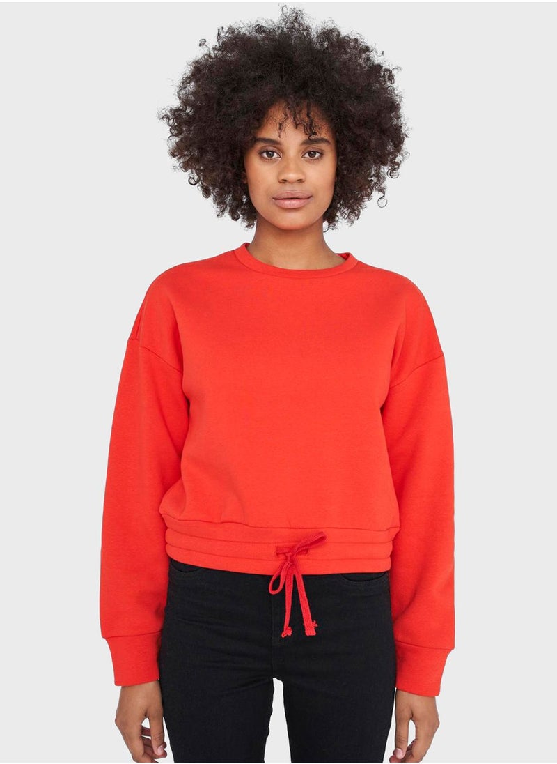 NOISY MAY Nora Waist Tie Sweatshirt  - Image 1
