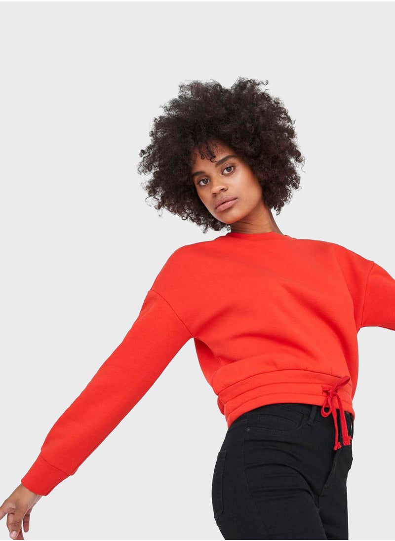 NOISY MAY Nora Waist Tie Sweatshirt  - Image 3