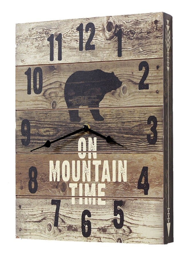 BLACK FOREST DECOR - Bear Mountain Time Wall Clock - Rustic Farmhouse Black Bear Clock - 12" x 12" - Image 1