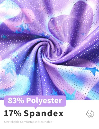 Nokecina Gymnastics Leotards for Girls 2t 3t 2 Pack Sleeveless Purple Heart Unitard Pink Tumbling Biketard - Image 5