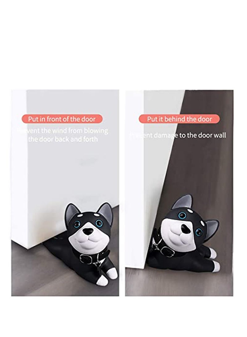 Y&D Decorative Door Stopper Cute Dog Stop Silicone Stops Style Wedge for Home and Office Black White, Prevent Accidental Locks In the Room  - Image 4