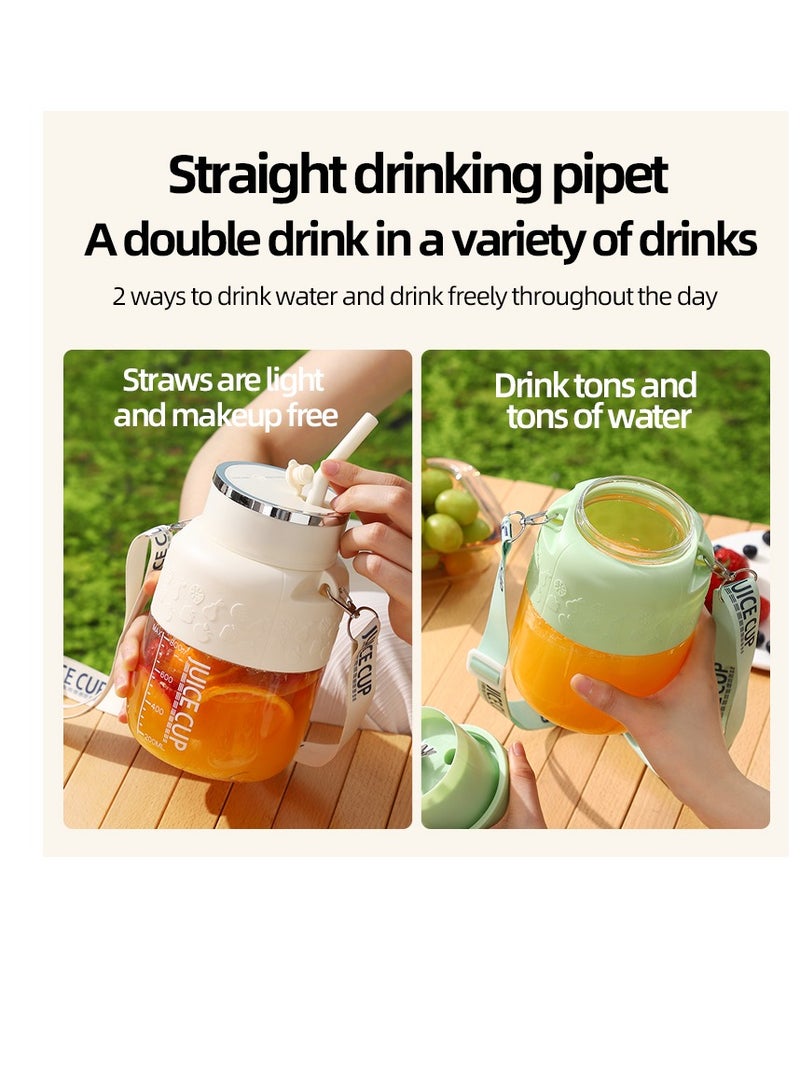 سيتي كوب خلاط المحمولة وغطاء السفر، خلاط شخصي، كوب عصير خلاط صغير مع شحن USB، 800 مل يجعل Smoothies وهزات كريمية، عصير الفواكه للمطبخ، السفر (K2-الأخضر)  - Image 3