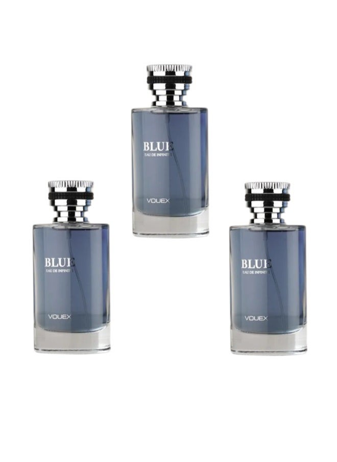 فويكس مجموعة من 3 قطع من عطر إنفينيتي بلو ووتر للرجال من فويكس - 100 مل*3قطع - مزيج فاخر من النفحات الشرقية والخشبية  - Image 2
