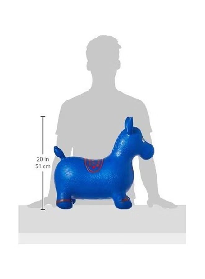 Horse Hopper Inflatable Jumping And Ride-On Bouncing Toy For Kids, Blue - Image 2