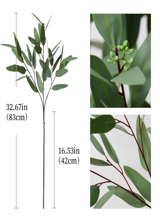 Ziwon Artificial Eucalyptus Stems - Faux Greenery for Vase Decor, Realistic and Versatile Fake Eucalyptus Branches - Image 2