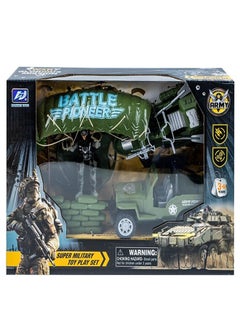 Army Super Military Toy Play Set (Jeep Vehicle,Boat, Parachute Soldier) - HW-M143-8