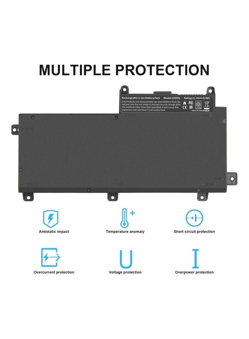 Max Power CI03 CI03XL Battery for,HP ProBook 640 650 645 655 G2 G3 T7B31AA CI03048XL CIO3 CIO3XL HSTNN-UB6Q LB6T 801554-001 801517-831 801517-541 HSTNN-I66C-4 HSTNN-I66C-5H HSTNN-I66C-5U - Image 2