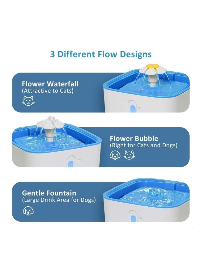 إسكدنيا نافورة آلية لشرب الماء للحيوانات الأليفة أبيض/أزرق - Image 4