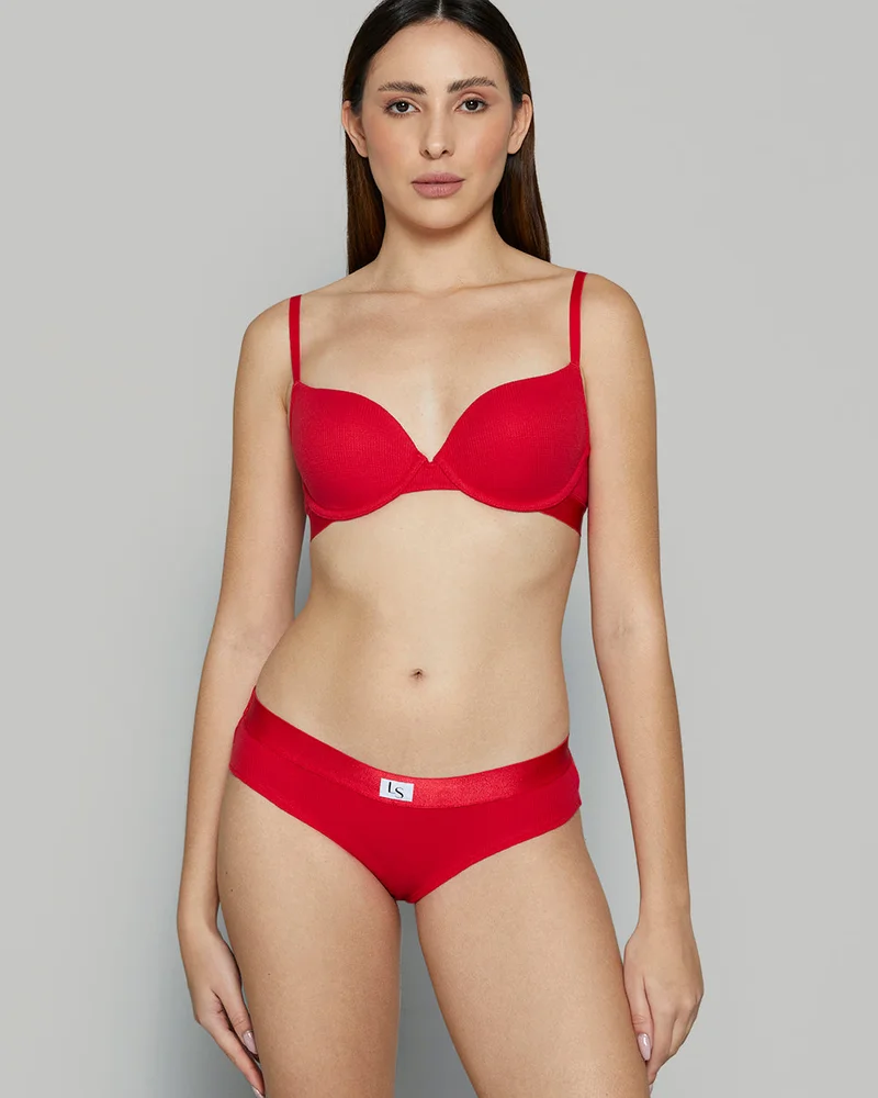 La Senza La Senza Red Waffle Hipster Panties