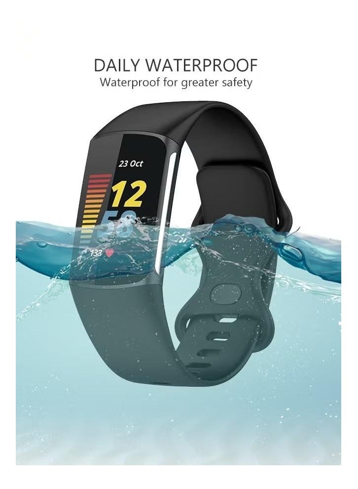 3 Pack Silicone Replacement Strap for Fitbit Charge 6/Fitbit Charge 5 Sport Watchband Accessories for Fitbit Charge 6/5 Band (M/L size) - Image 3