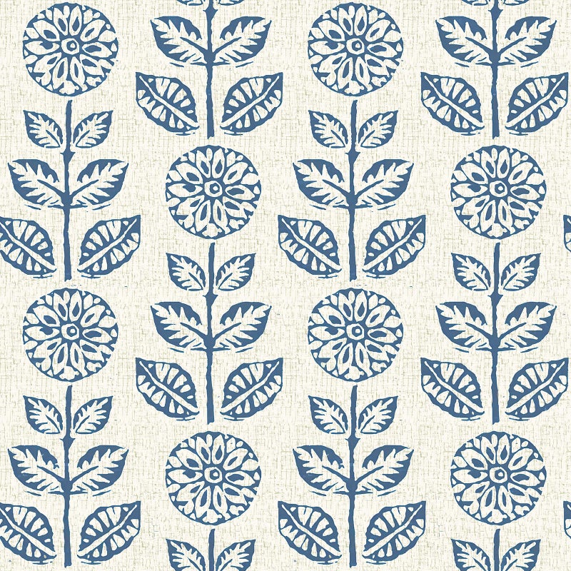 Wudnaye Blue Floral Peel and Stick Wallpaper Blue and White Contact Paper 17.7inÃ—118in Vintage Floral Self Adhesive Wallpaper Navy Removable Tulip Wall Paper Waterproof for Bathroom Farmhouse Decor - Image 1