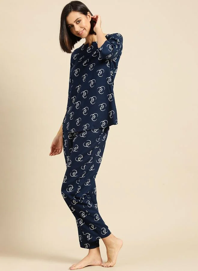 Take Two Women Graphic Rayon Top and Pyjama Set By ICHAA