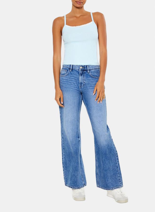 FOREVER 21 Ribbed Lace-Trim Cropped Cami  - Image 5