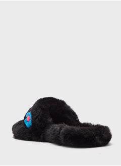 Ginger Floral Trim  Fluffy Bedroom Slippers  - Image 2