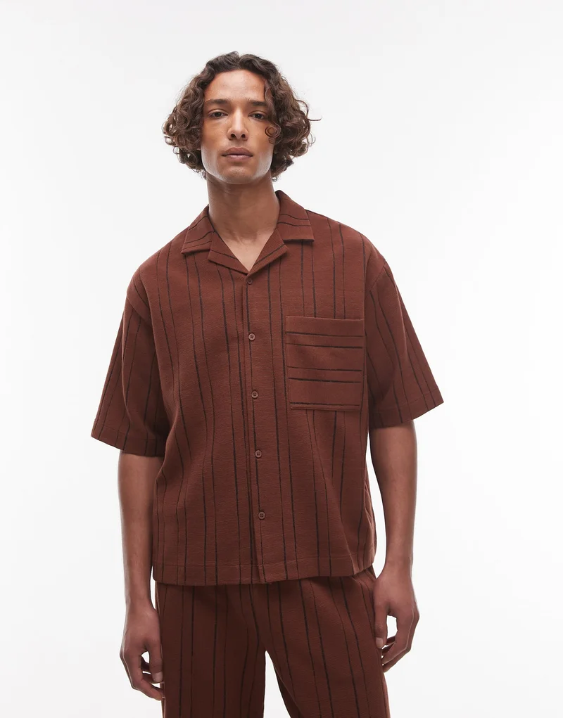 TOPMAN Striped Short Sleeve Shirt