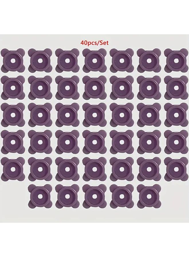 Light Purple 40 Pcs DIY Mini Building Blocks Quatrefoil Flower Garden Scene Christmas Gift - Image 1