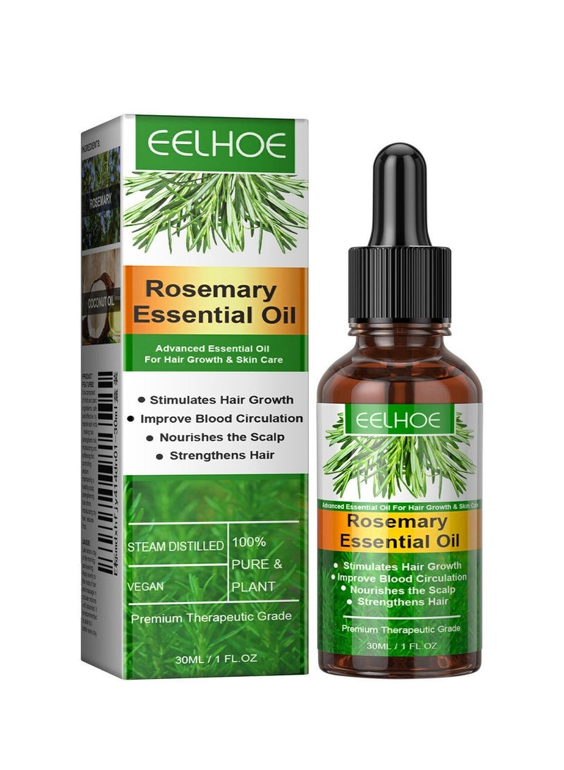 EELHOE 30ml Rosemary Hair Growth Essential Oil Prevent Hair Loss Nourish Scalp Strengthen Hair - Image 3