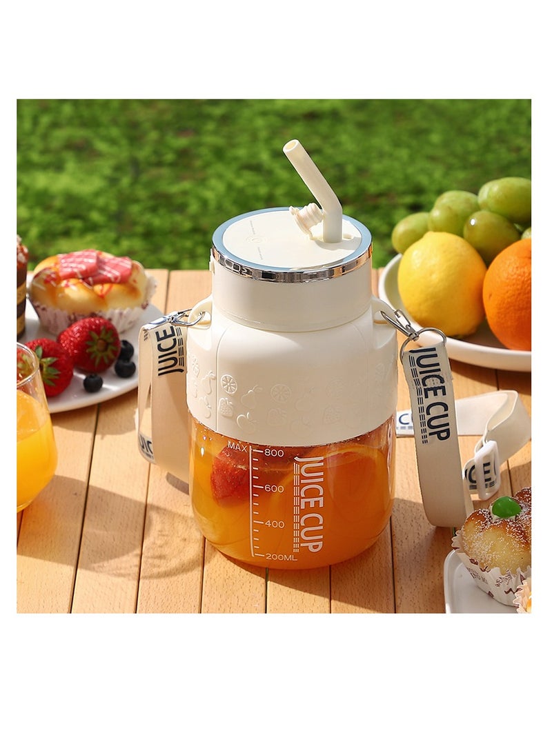 سيتي كوب خلاط محمول وغطاء السفر ، خلاط شخصي ، كوب عصير خلاط صغير مع شحن USB ، 800 مل يجعل Smoothies و Shakes كريمي ، عصير الفواكه للمطبخ ، السفر (لون القهوة K2-الحليب)  - Image 1