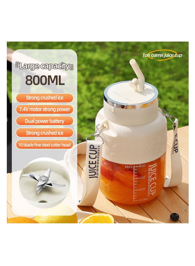 سيتي كوب خلاط محمول وغطاء السفر ، خلاط شخصي ، كوب عصير خلاط صغير مع شحن USB ، 800 مل يجعل Smoothies و Shakes كريمي ، عصير الفواكه للمطبخ ، السفر (لون القهوة K2-الحليب)  - Image 2