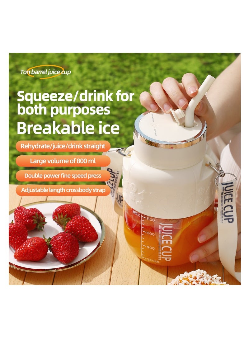 سيتي كوب خلاط محمول وغطاء السفر ، خلاط شخصي ، كوب عصير خلاط صغير مع شحن USB ، 800 مل يجعل Smoothies و Shakes كريمي ، عصير الفواكه للمطبخ ، السفر (لون القهوة K2-الحليب)  - Image 3
