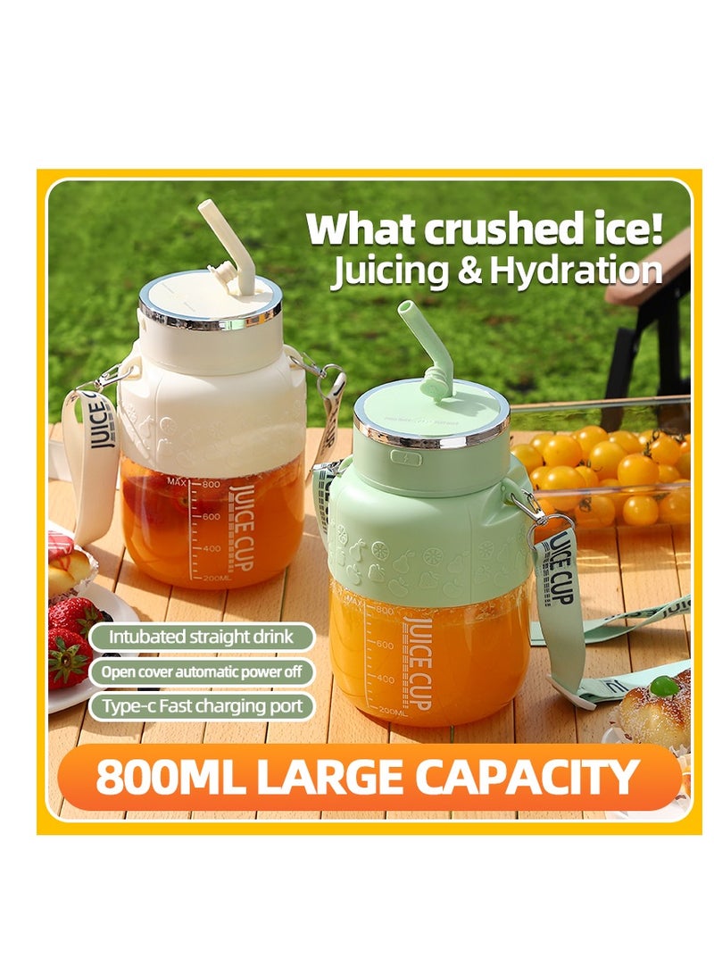 سيتي كوب خلاط محمول وغطاء السفر ، خلاط شخصي ، كوب عصير خلاط صغير مع شحن USB ، 800 مل يجعل Smoothies و Shakes كريمي ، عصير الفواكه للمطبخ ، السفر (لون القهوة K2-الحليب)  - Image 4