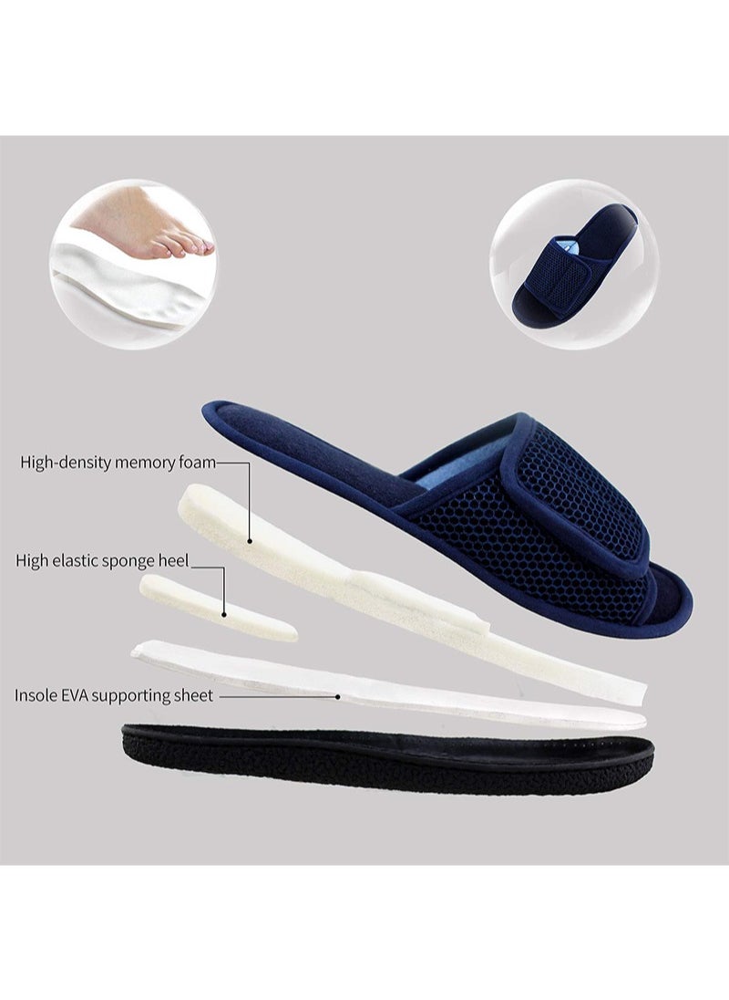 Diabetic Shoes, Extra Wide Width Open Toe Sandals, Adjustable Arthritis Edema Slippers for Elderly