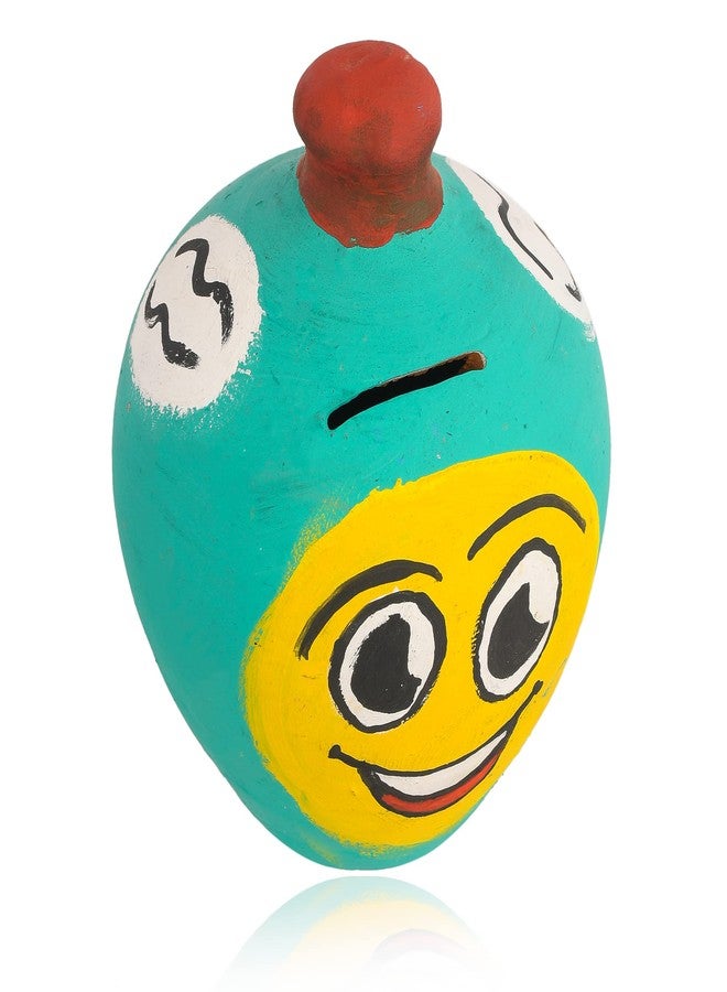 Onlinch Handmade Clay Piggy Bank for Kids | Traditional Gullak Coin Bank | Hand-Painted Terracotta Money Saving Pot | Eco-Friendly & Cute Design for Boys & Girls | Birthday Gift Idea (Design-14) - Image 4