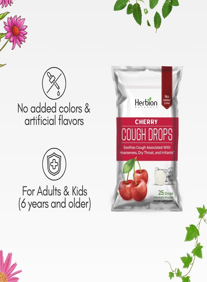 HERBION Naturals Cough Drops with Natural Cherry Flavor, Dietary Supplement, Soothes Cough, for Adults and Children Over 6 Years, 25 Drops, No Artificial Flavor, Pack of 1 - Image 4
