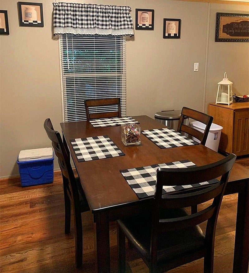 LEVINIS Plaid Placemats Set of 4 Buffalo Check Gingham Cotton Place Mats for Dining Table - Image 2