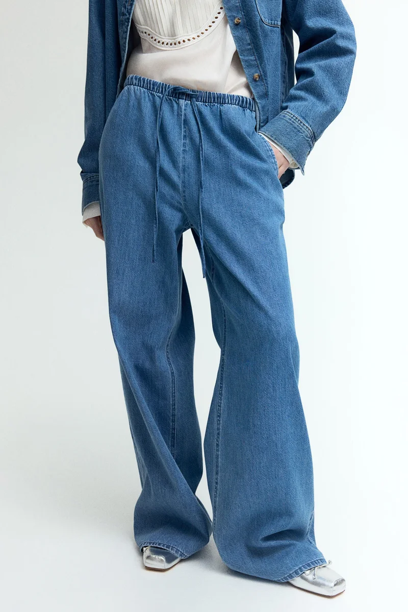 H&M Feather Soft Denim drawstring trousers