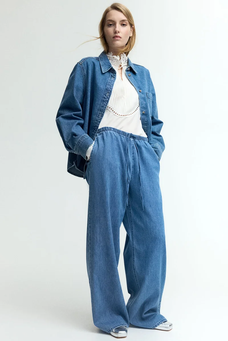 H&M Feather Soft Denim drawstring trousers
